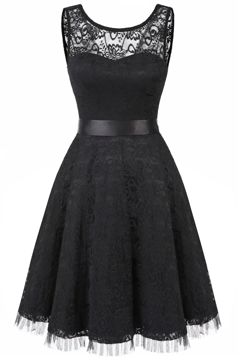 Vintage Elegant Dark Green Lace Dress sold by Zapaka product image thumbnail 5