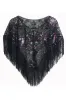 Sequined Black Golden 1920s Cape With Fringes sold by Zapaka