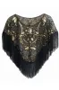 Sequined Black Golden 1920s Cape With Fringes sold by Zapaka