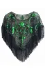 Sequined Black Golden 1920s Cape With Fringes sold by Zapaka