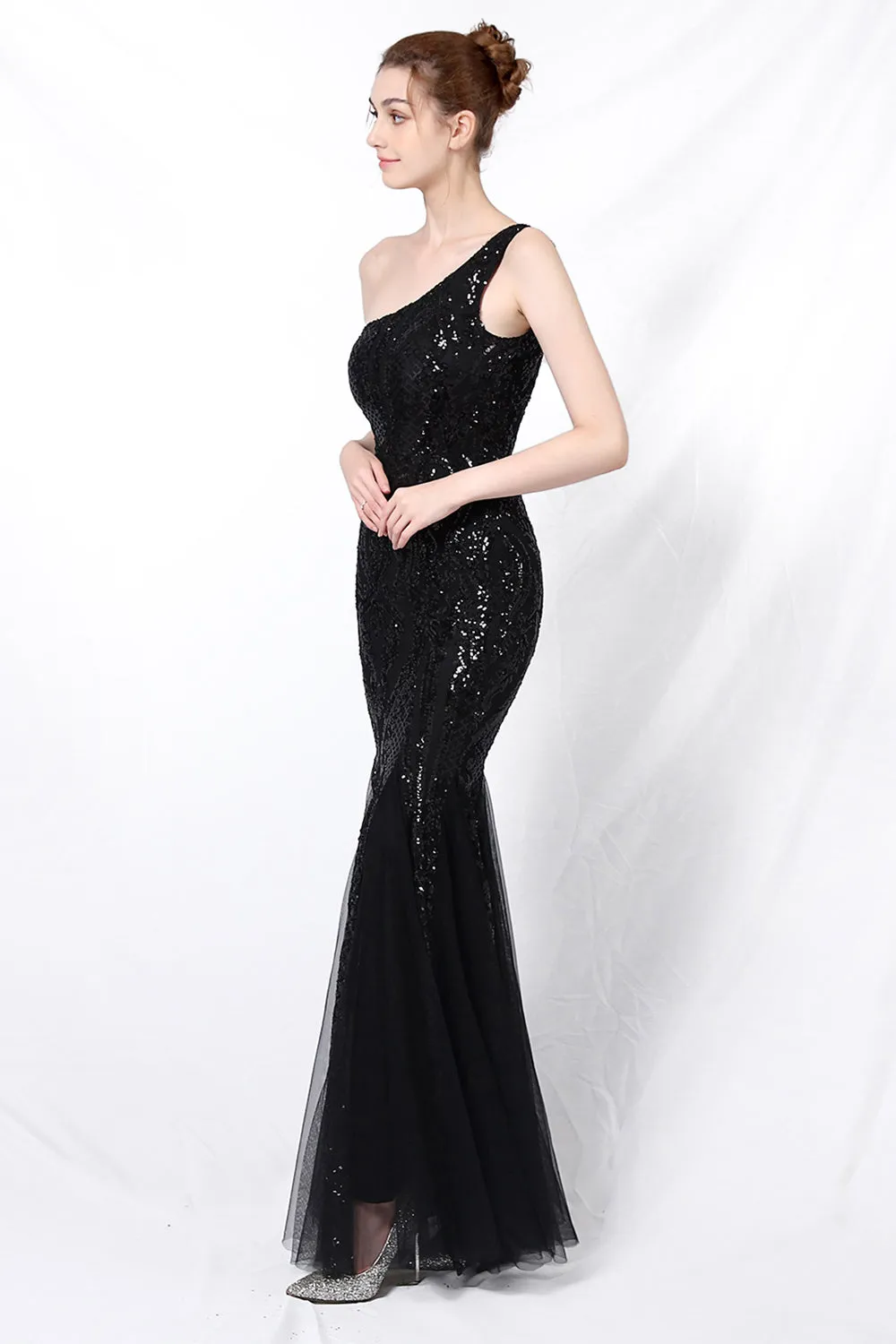 Mermaid One Shoulder Prom Dress with Appliques sold by Zapaka product image thumbnail 3