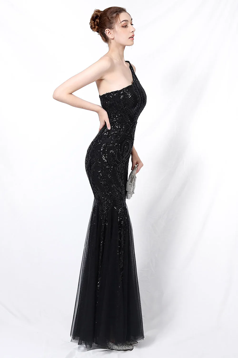 Mermaid One Shoulder Prom Dress with Appliques sold by Zapaka product image thumbnail 4