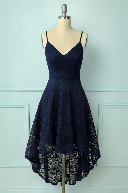 Straps Navy Lace Dress sold by Zapaka