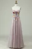 Strapless A Line Prom Dress with 3D Flowers sold by Zapaka