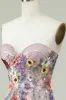 Strapless A Line Prom Dress with 3D Flowers sold by Zapaka