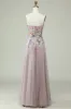 Strapless A Line Prom Dress with 3D Flowers sold by Zapaka