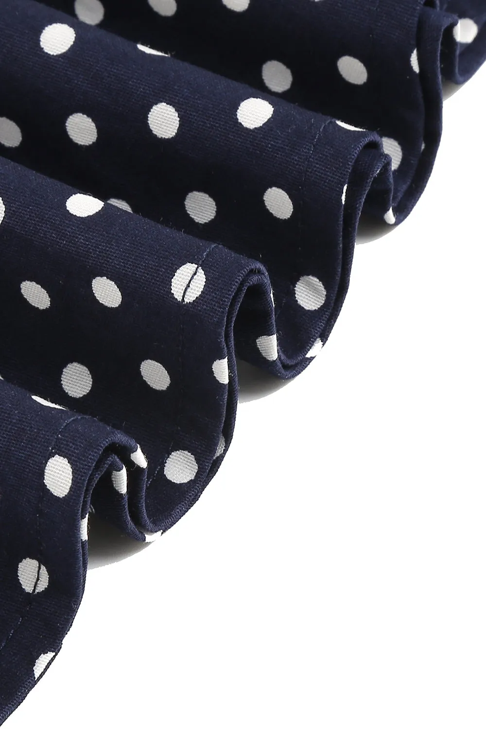 Black and White Polka Dots Vintage 1950s Dress with Bowknot sold by Zapaka product image thumbnail 4