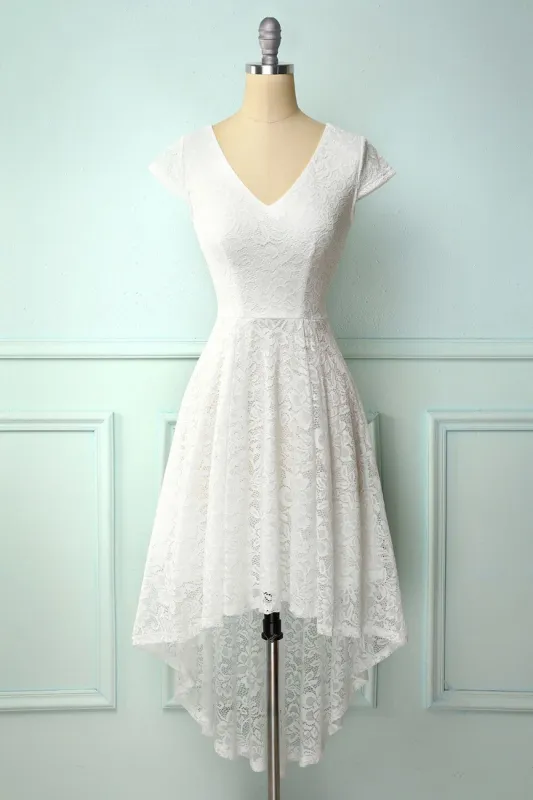 White High Low Lace Dress sold by Zapaka
