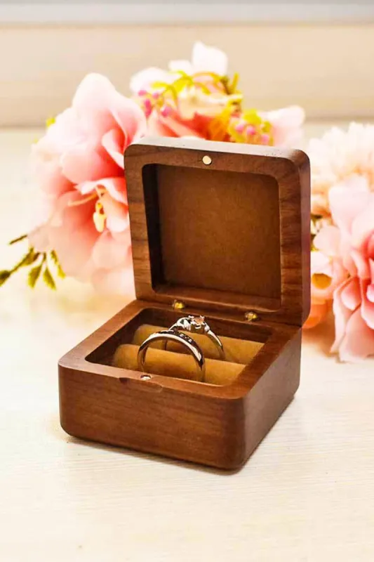 Wooden Ring Box Wedding Proposal Diamond Ring Box sold by Zapaka
