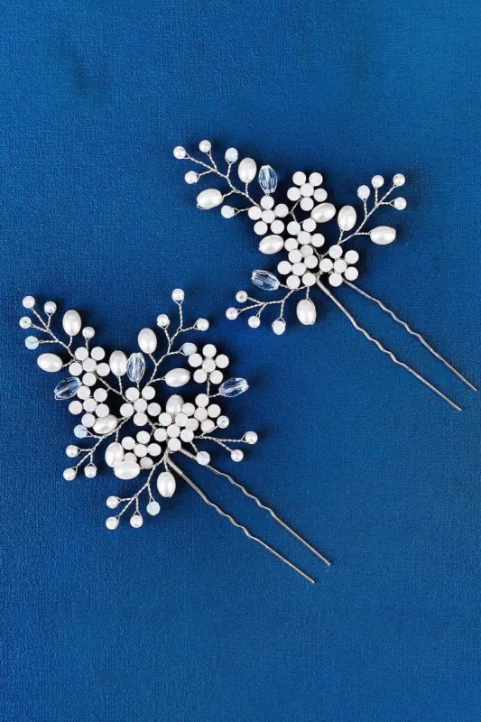 Handmade Beaded Pearl Bridal Hair Pin sold by Zapaka