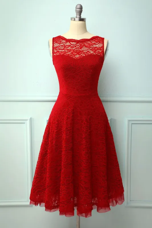 Lace Red Formal Dress sold by Zapaka