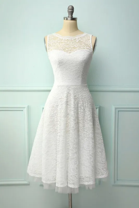 Lace White Formal Dress sold by Zapaka
