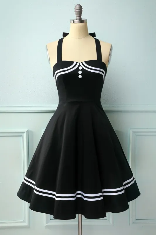 Black 50s Rockabilly Pin Up Dress sold by Zapaka