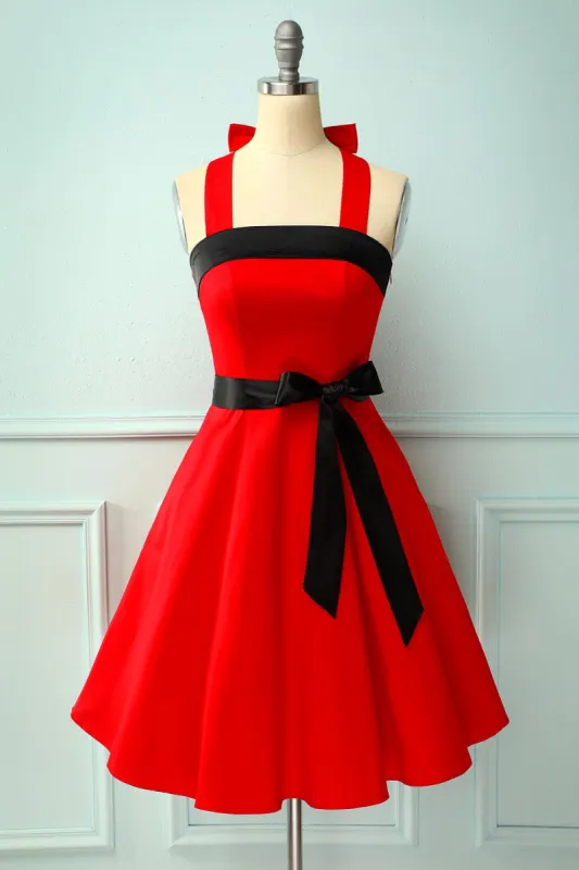 Red/Black Halter Pinup Dress sold by Zapaka