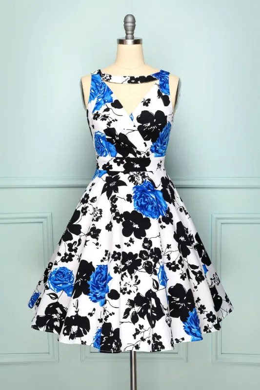 1950s V Neck Floral sold by Zapaka