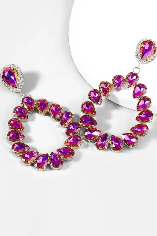 Fuchsia Teardrop Glitz Earrings sold by Zapaka