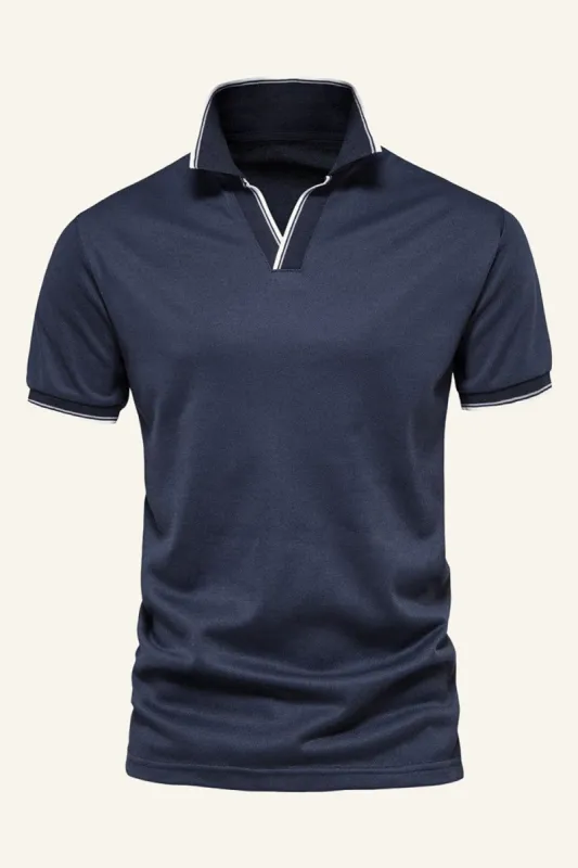 Classic Navy Regular Fit Collared Short Sleeves Men's Polo Shirt sold by Zapaka