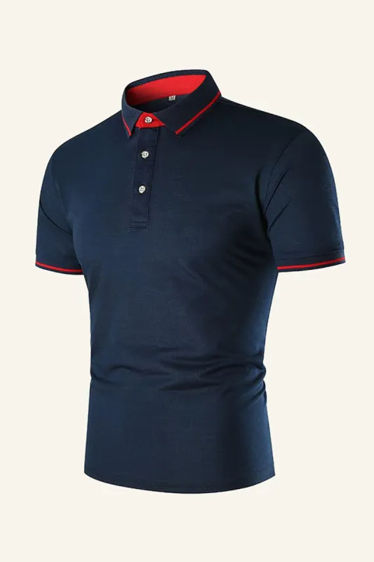 Classic Navy Regular Fit Collared Short Sleeves Men's Polo Shirt sold by Zapaka