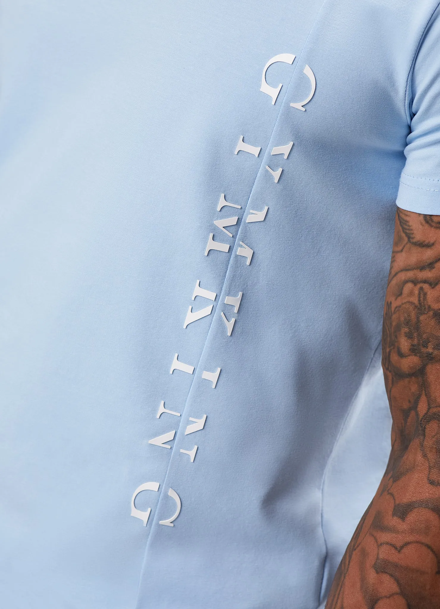 Gym King Split Linear Tee - Soft Blue sold by The Gym King product image thumbnail 5