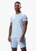 Gym King Split Linear Tee - Soft Blue sold by The Gym King