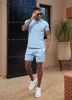 Gym King Split Linear Tee - Soft Blue sold by The Gym King