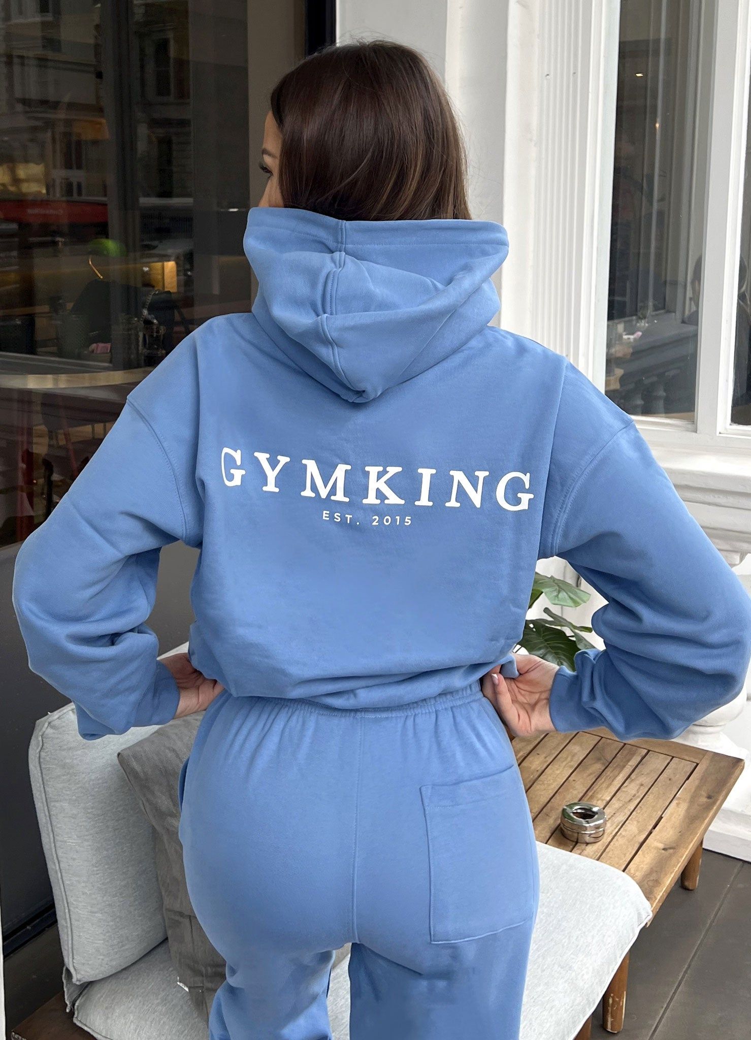 Gym King Established Relaxed Fit Hood - Coastal Blue sold by The Gym King