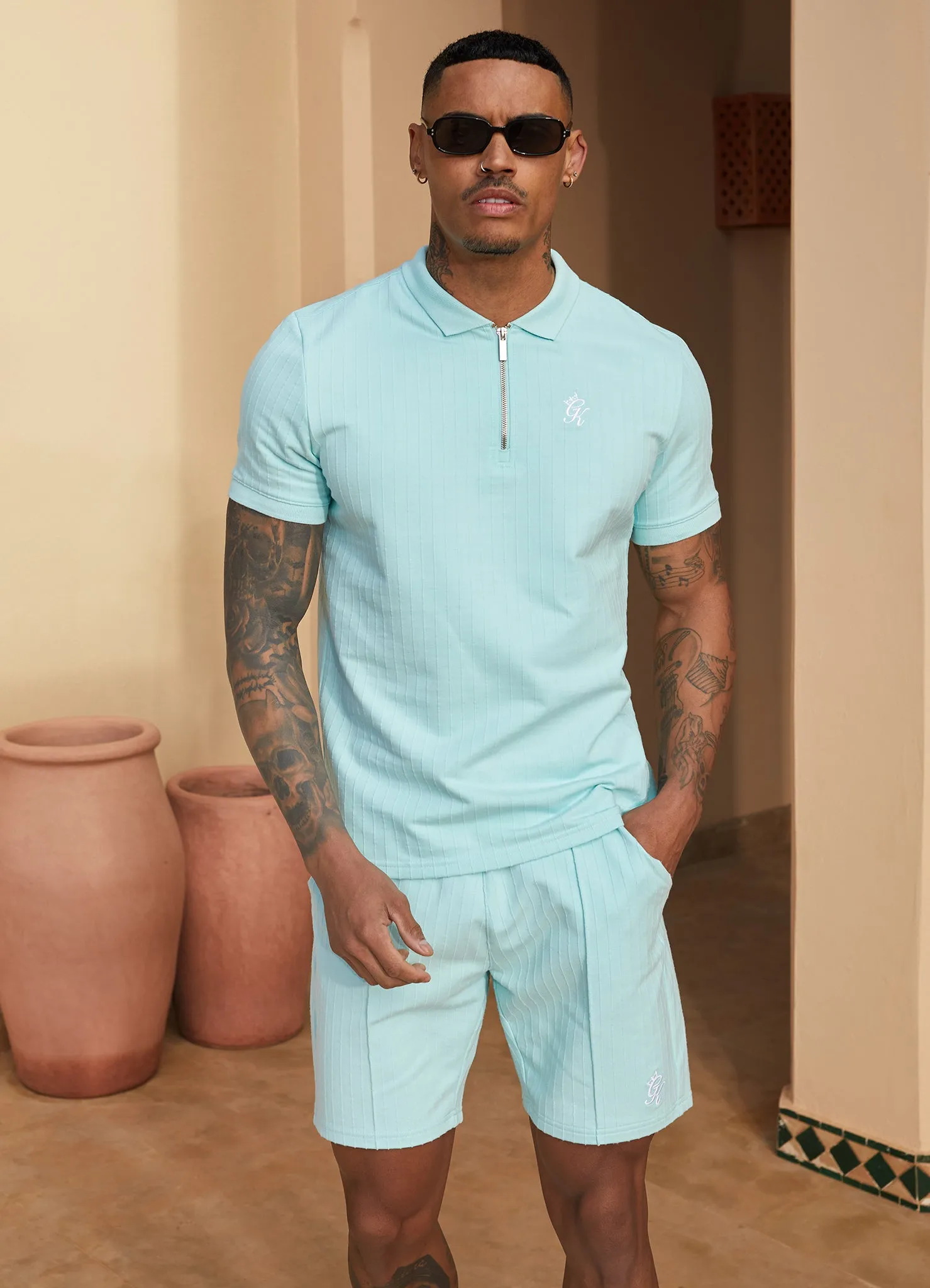 Gym King Riviera Signature Polo - Aqua Sky sold by The Gym King