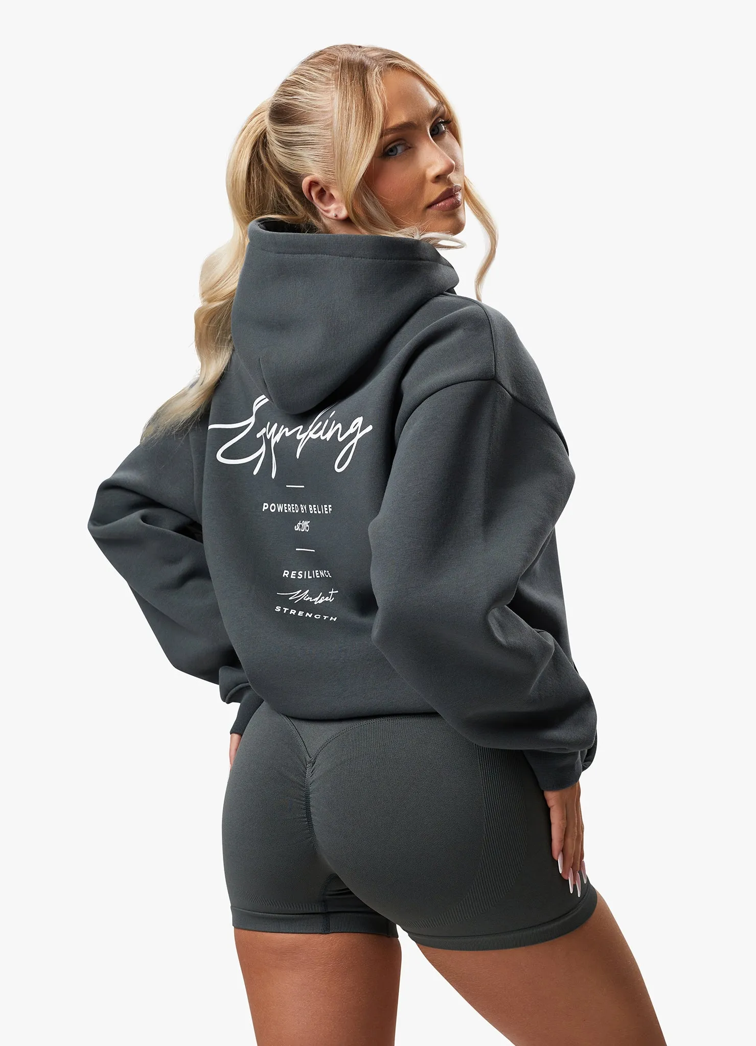 Gym King Reset Oversized Hood - Green Smoke sold by The Gym King product image thumbnail 3