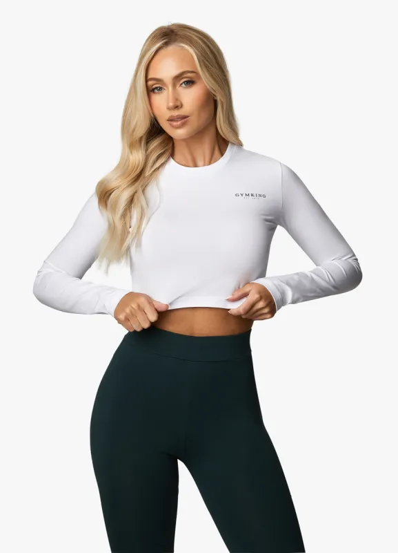 Gym King Established LS Tee - White sold by The Gym King