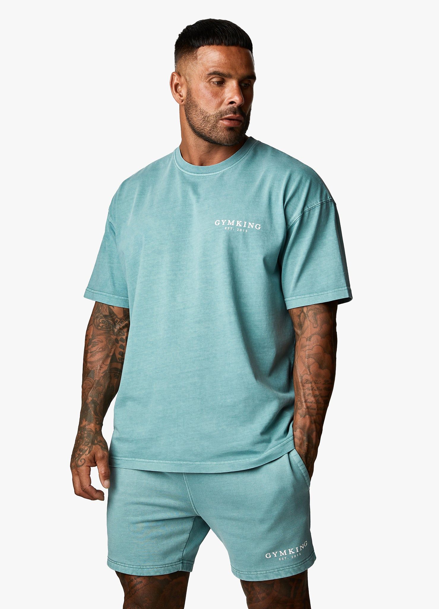 Gym King Est. Legacy Washed Tee - Washed Ink Teal sold by The Gym King product image thumbnail 5
