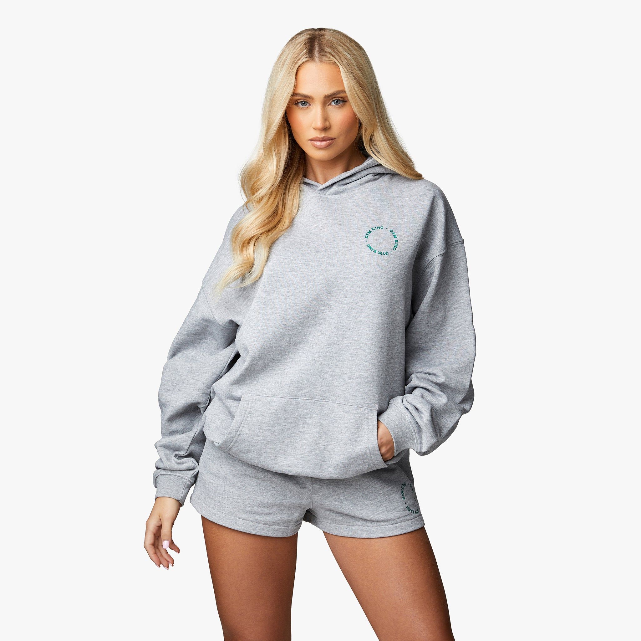 Gym King Recharge Oversized Hood - Light Grey Marl sold by The Gym King product image thumbnail 2