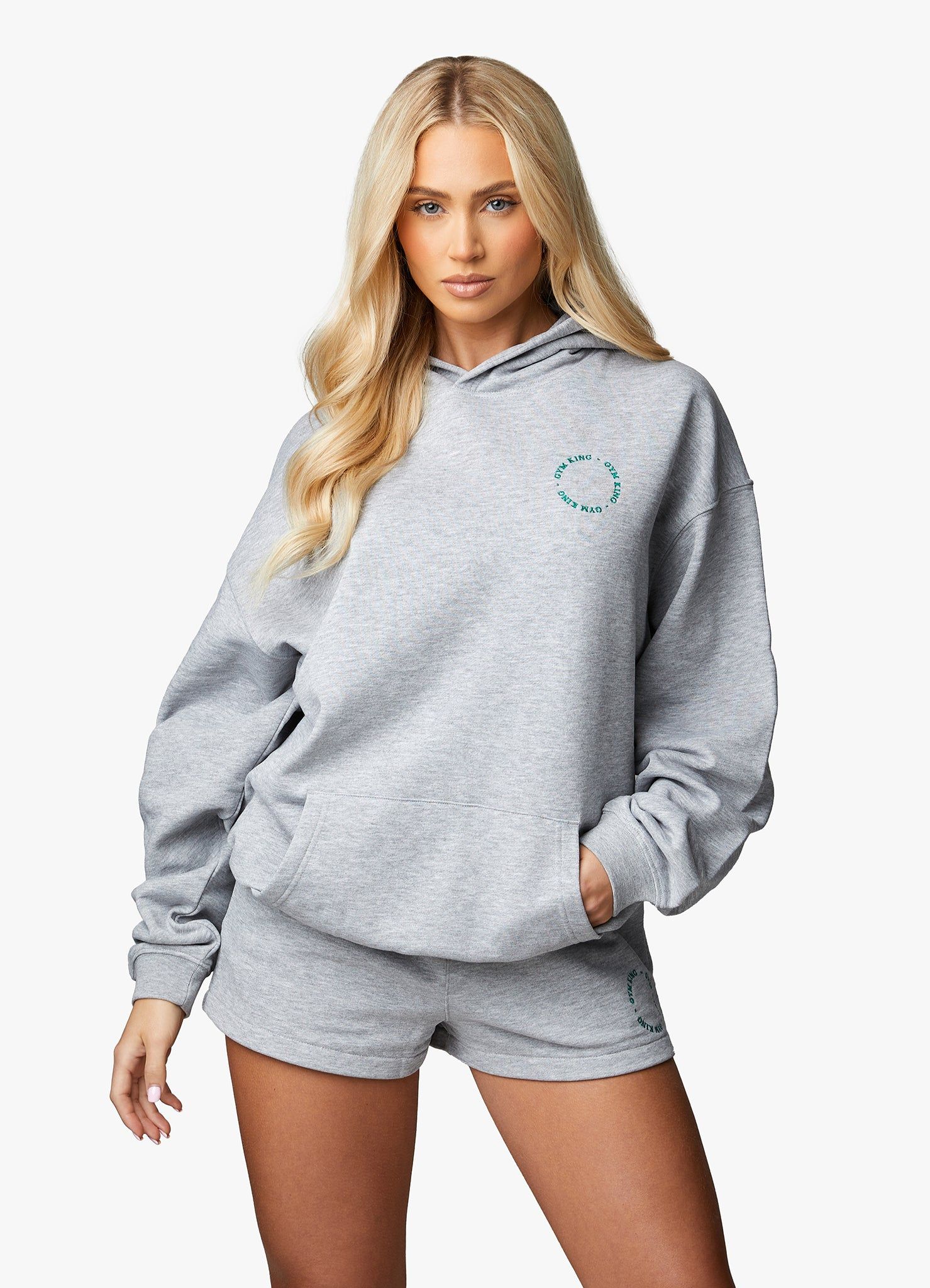 Gym King Recharge Oversized Hood - Light Grey Marl sold by The Gym King product image thumbnail 6