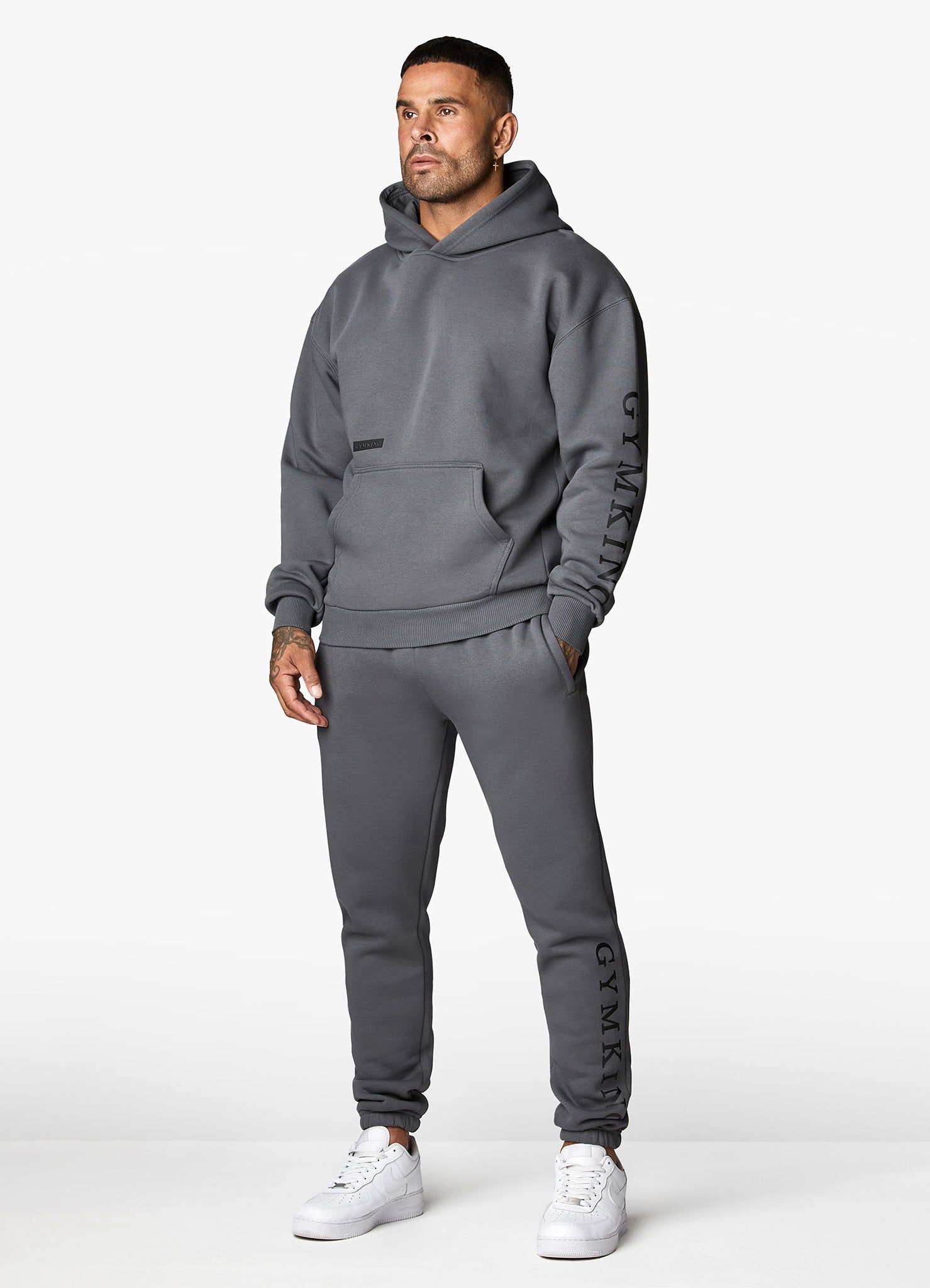 Gym King Covert Linear Logo Tracksuit - Dark Pewter sold by The Gym King product image thumbnail 2