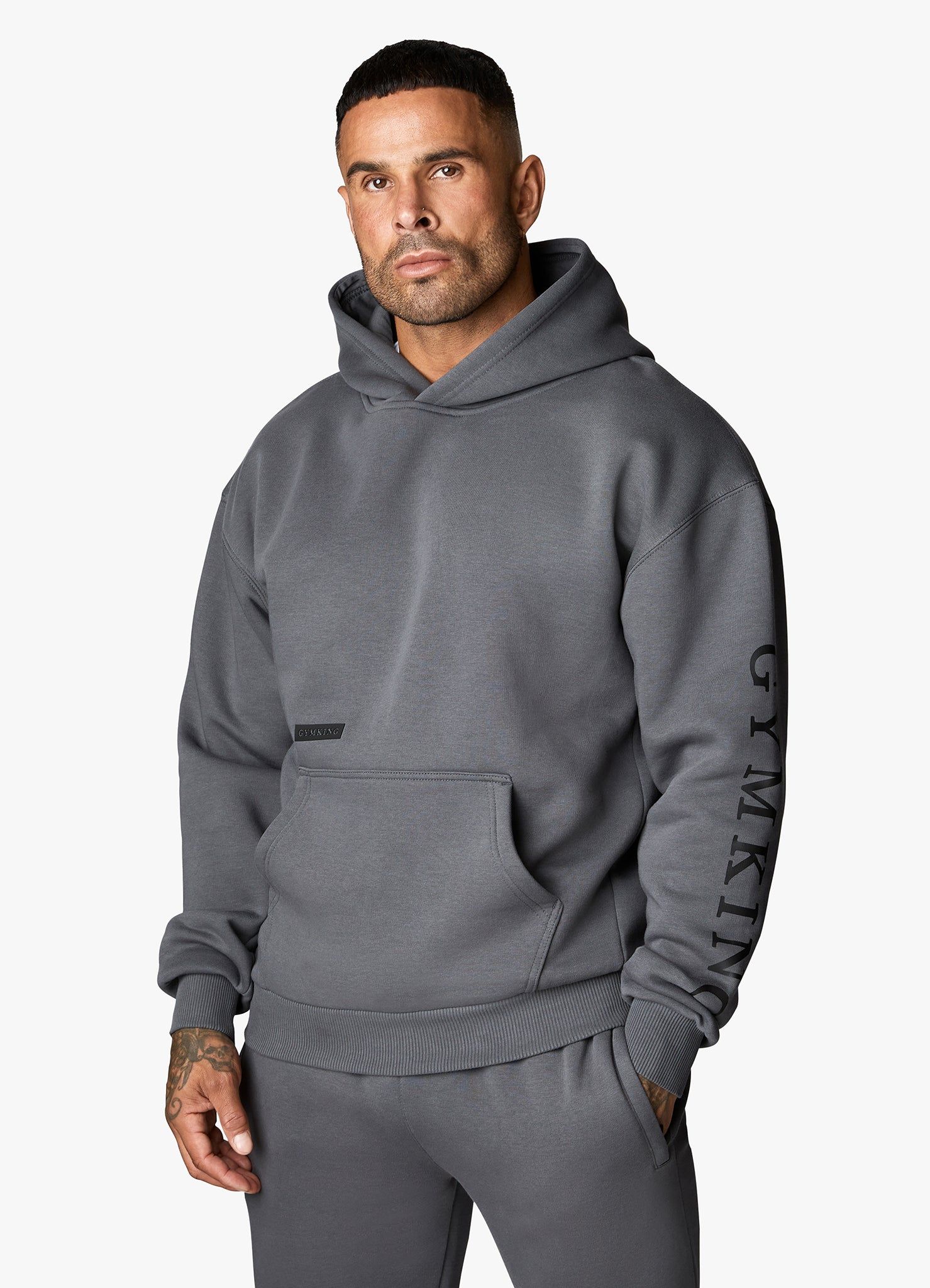 Gym King Covert Linear Logo Tracksuit - Dark Pewter sold by The Gym King product image thumbnail 3