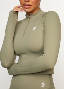 Gym King 365 Long Sleeve 1/4 Zip - Pale Olive sold by The Gym King
