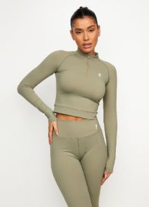 Gym King 365 Long Sleeve 1/4 Zip - Pale Olive sold by The Gym King
