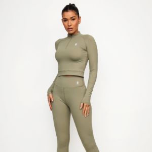 Gym King 365 Long Sleeve 1/4 Zip - Pale Olive sold by The Gym King