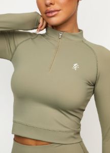 Gym King 365 Long Sleeve 1/4 Zip - Pale Olive sold by The Gym King