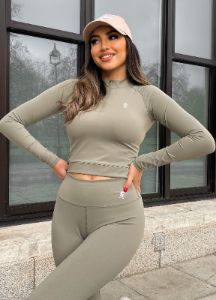 Gym King 365 Long Sleeve 1/4 Zip - Pale Olive sold by The Gym King