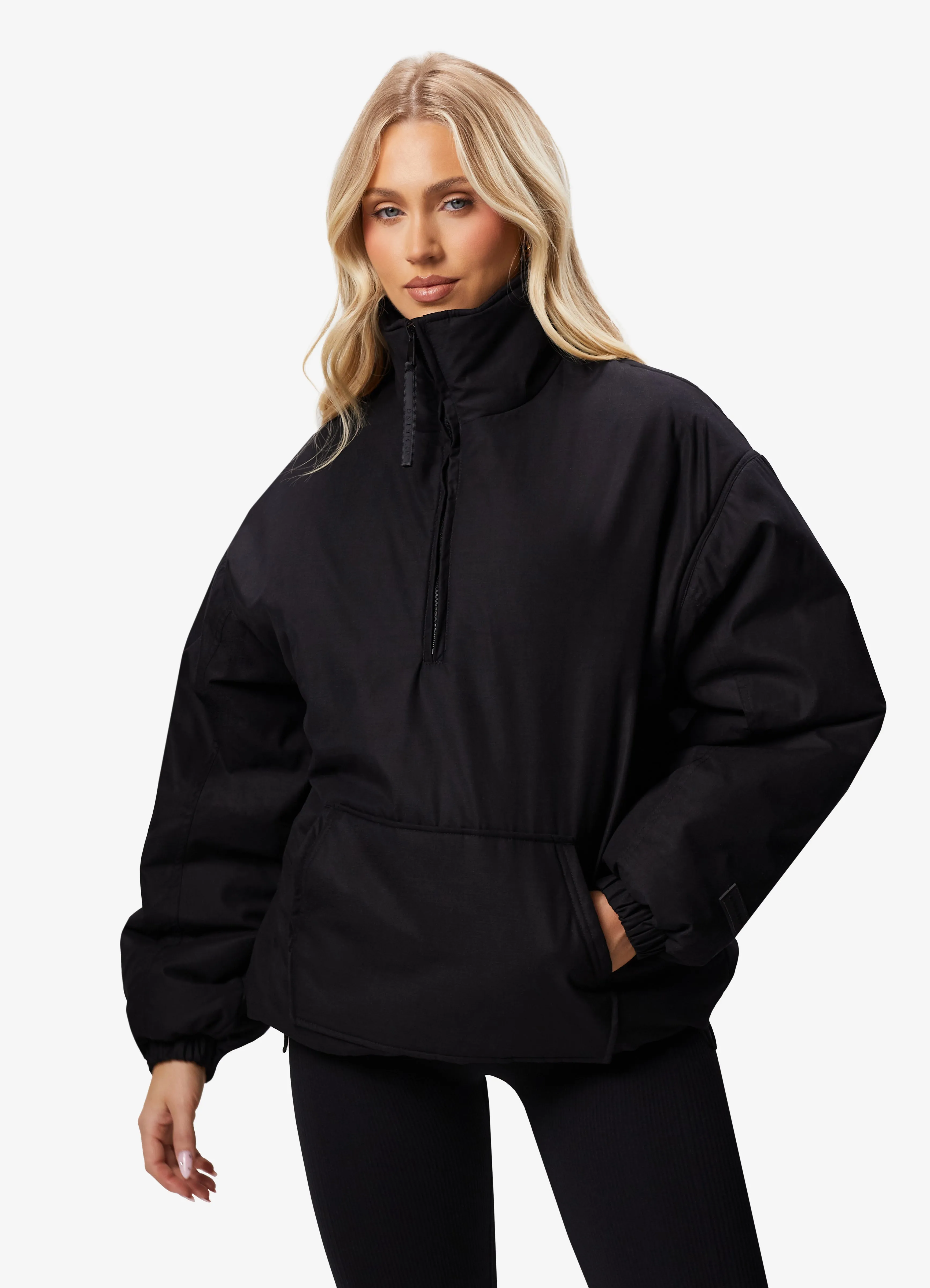 Gym King Woven 1/4 Zip Overjacket - Black sold by The Gym King