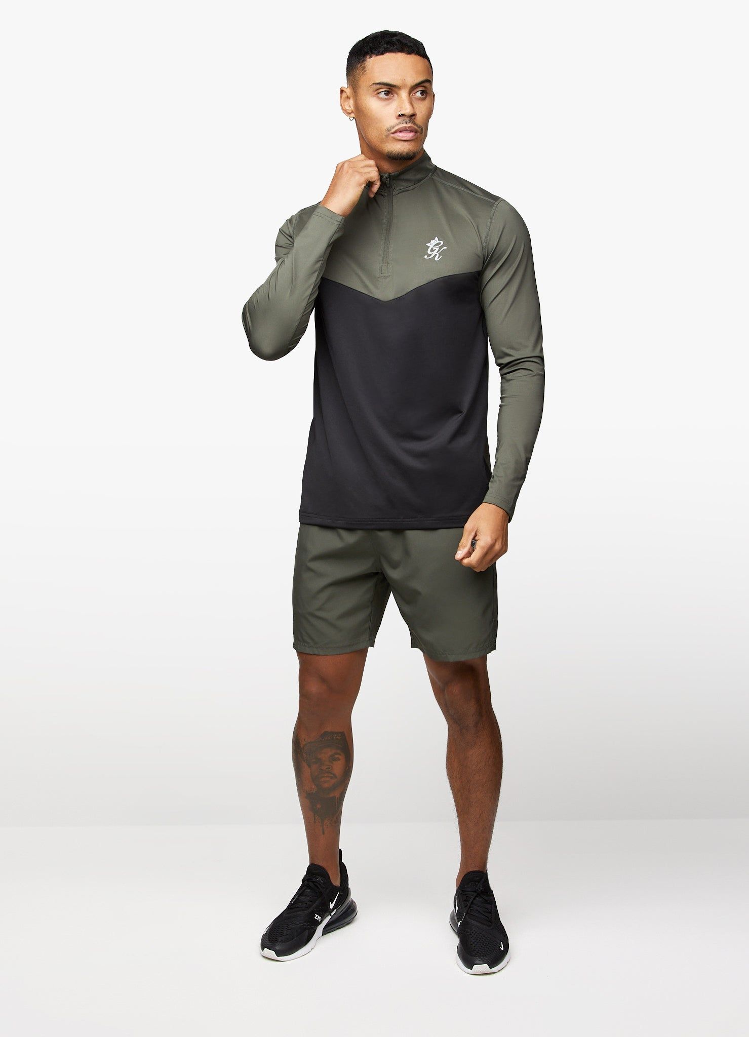 Gym King React 1/4 Zip - Khaki/Black sold by The Gym King product image thumbnail 7