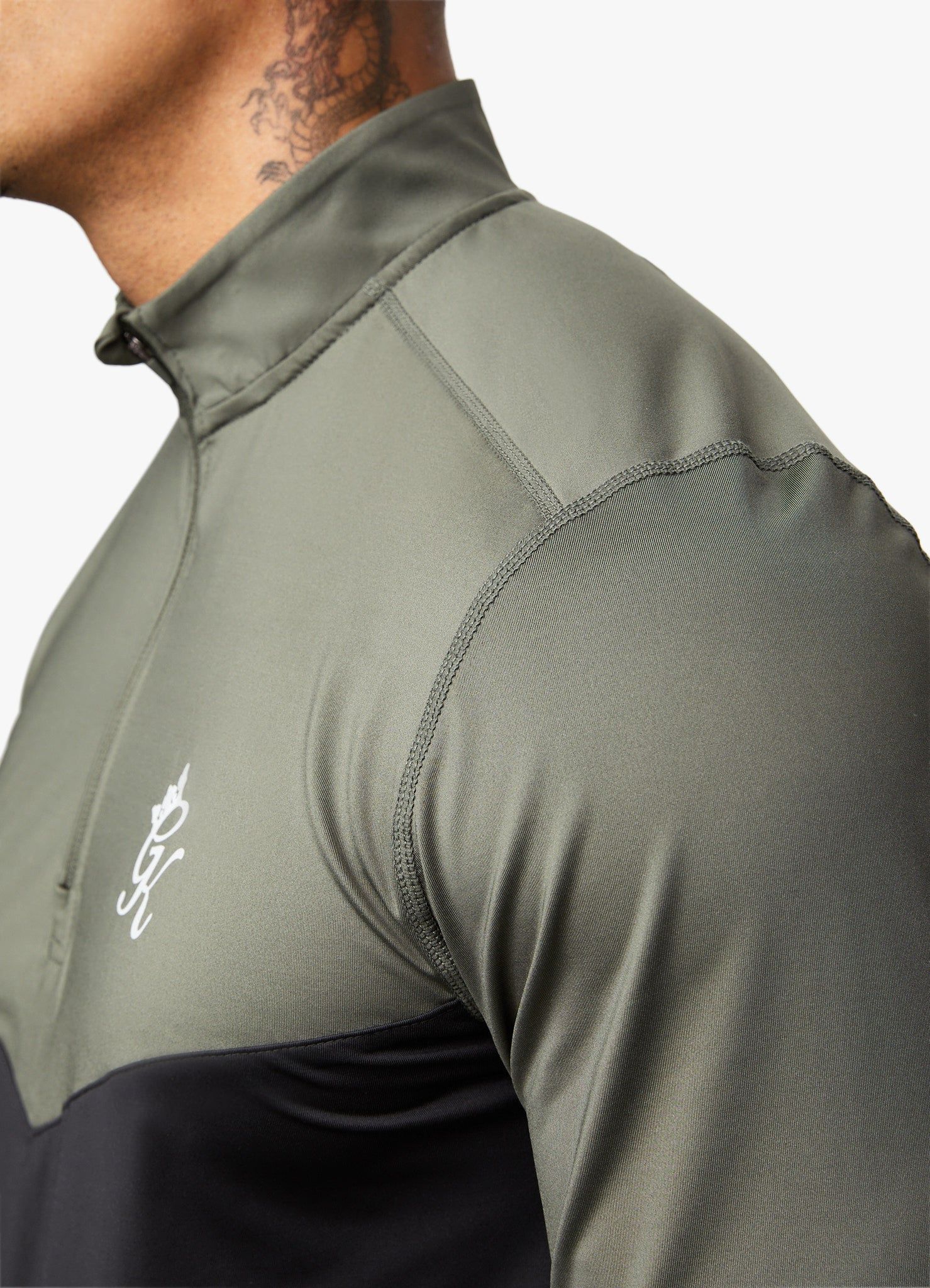 Gym King React 1/4 Zip - Khaki/Black sold by The Gym King product image thumbnail 4