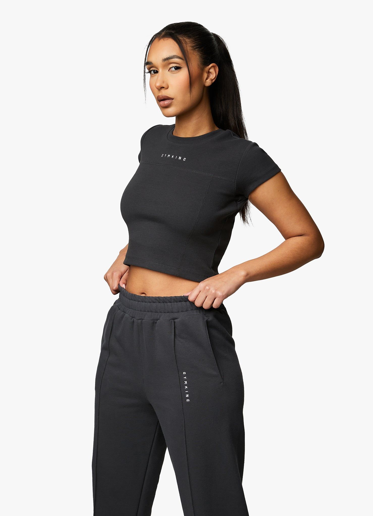 Gym King Shadow Rib Tee - Dark Pewter sold by The Gym King product image thumbnail 11