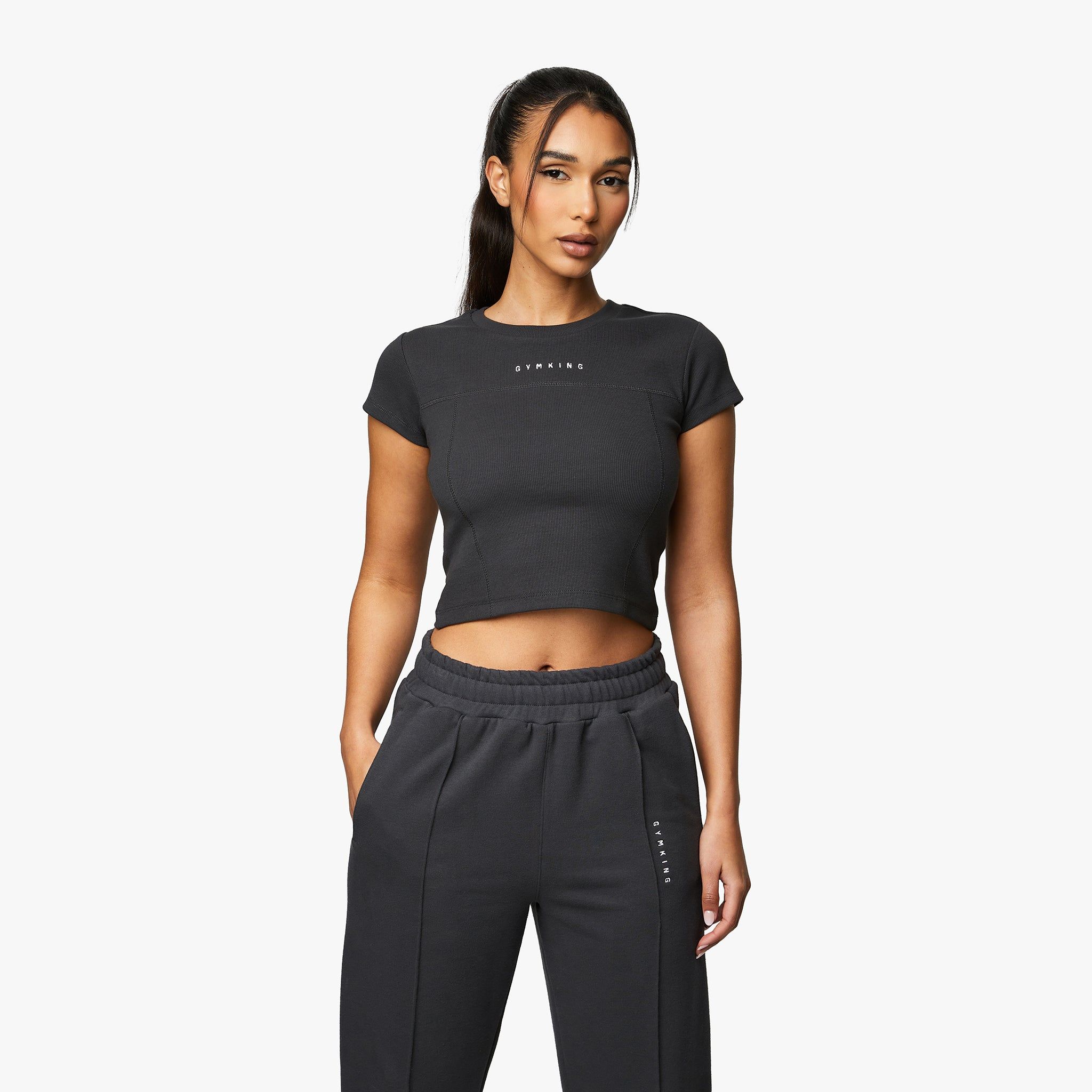 Gym King Shadow Rib Tee - Dark Pewter sold by The Gym King product image thumbnail 2