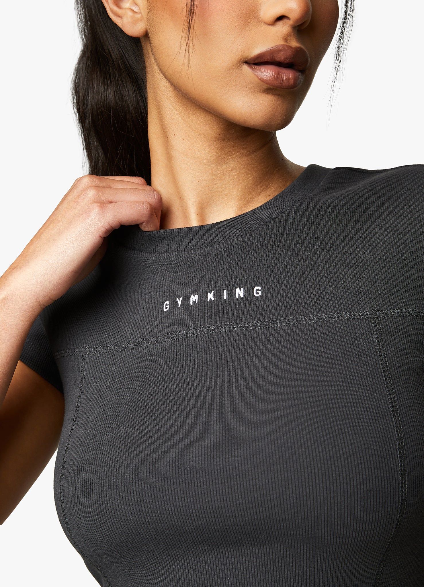 Gym King Shadow Rib Tee - Dark Pewter sold by The Gym King product image thumbnail 9