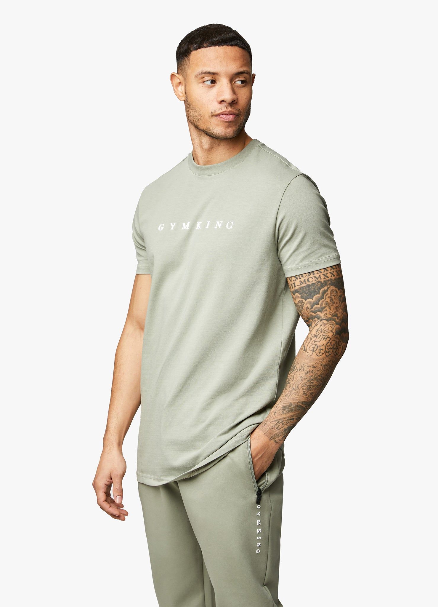 Gym King Linear Print Tee - Soft Khaki sold by The Gym King product image thumbnail 3