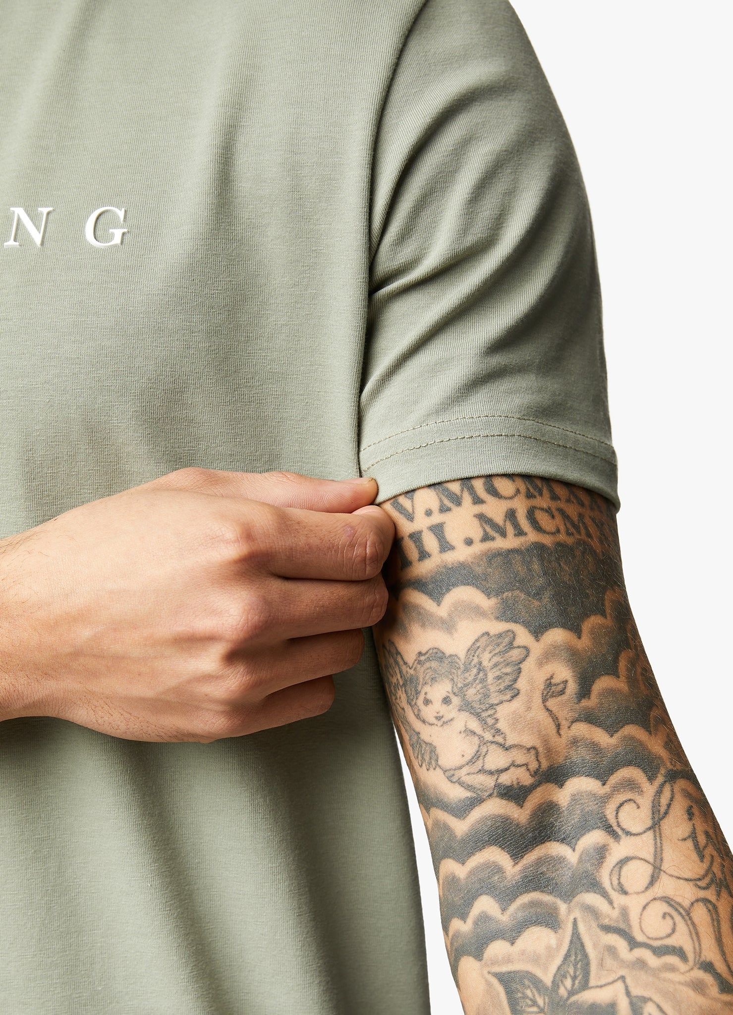 Gym King Linear Print Tee - Soft Khaki sold by The Gym King product image thumbnail 7