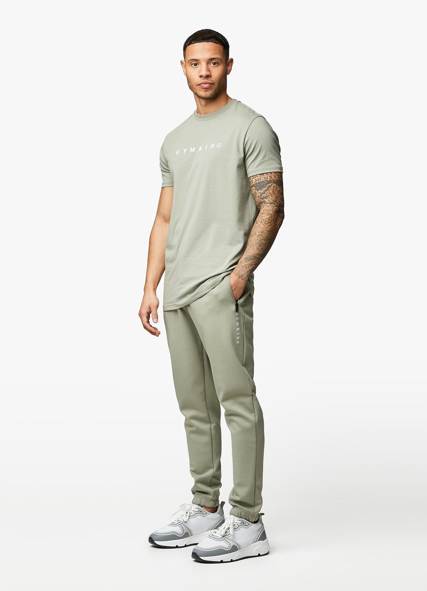 Gym King Linear Print Tee - Soft Khaki sold by The Gym King product image thumbnail 5