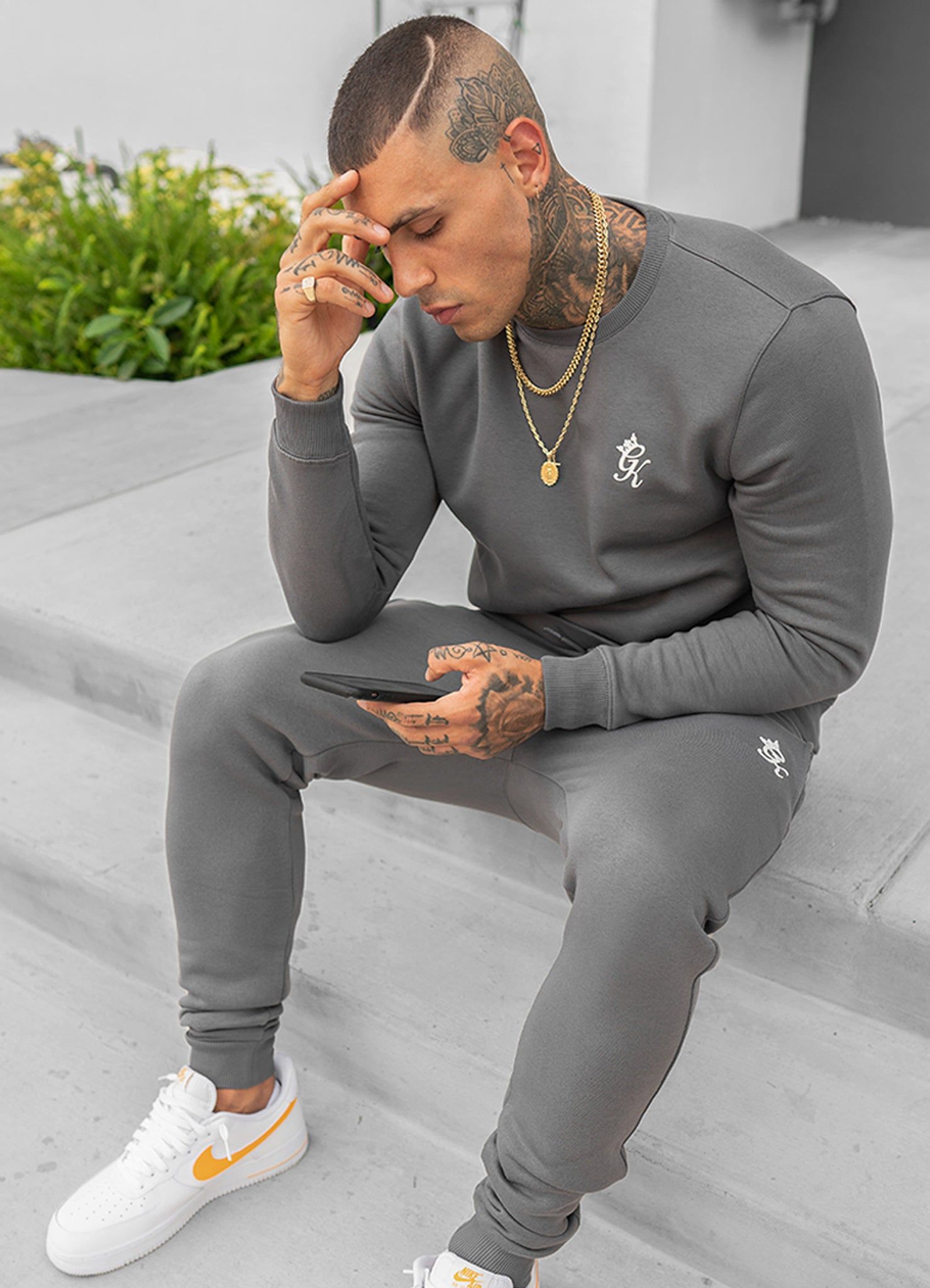 Gym King Fundamental Fleece Crew - Dark Grey sold by The Gym King