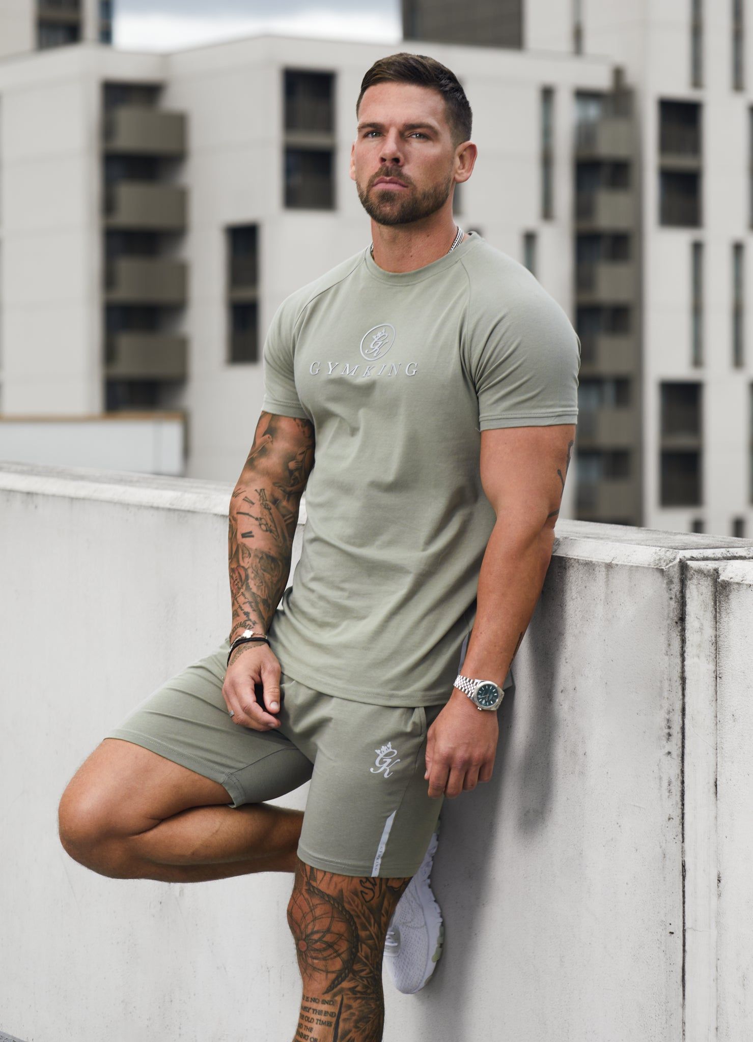 Gym King Pro Jersey Short - Soft Khaki sold by The Gym King product image thumbnail 4